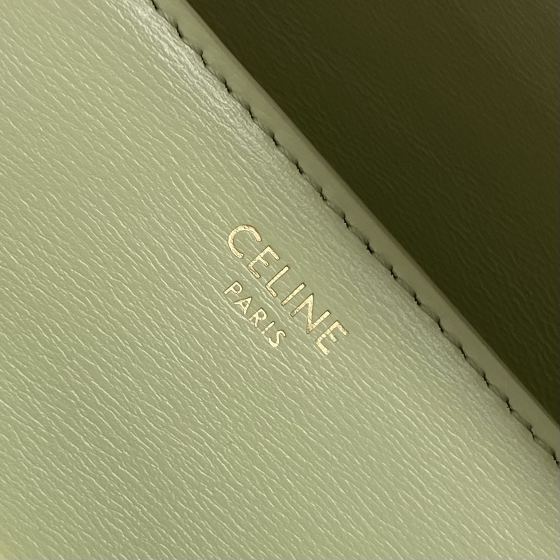 Celine Chain Shoulder Bag Claude In Shiny Calfskin Light Green/Gold 197992